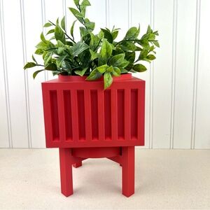 Larix Planter Pot, Indoor Planter w/ Drainage Hole and Drip Tray